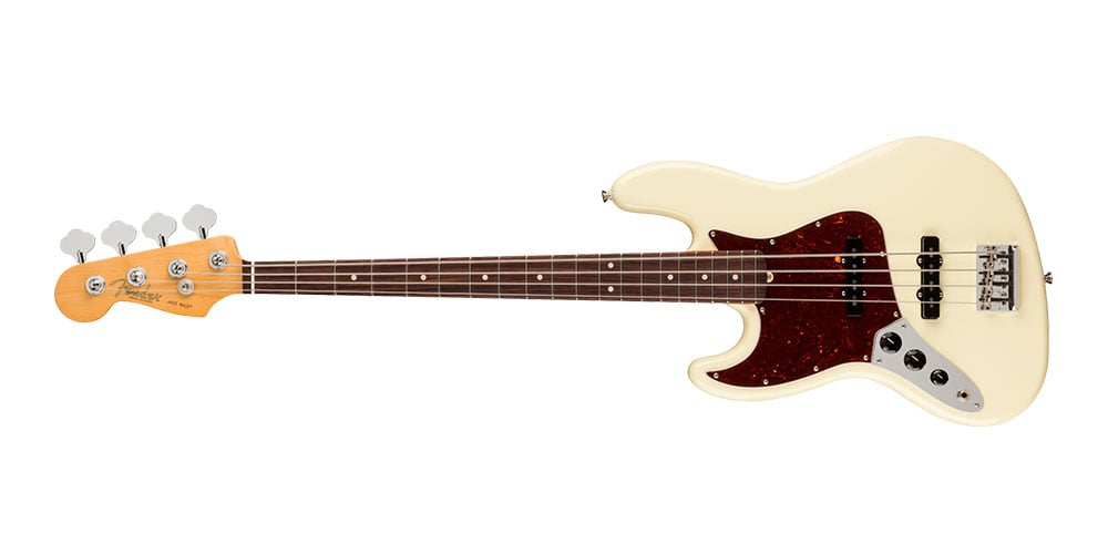 Jazz Bass Left-Hand Rosewood Fingerboard Olympic White